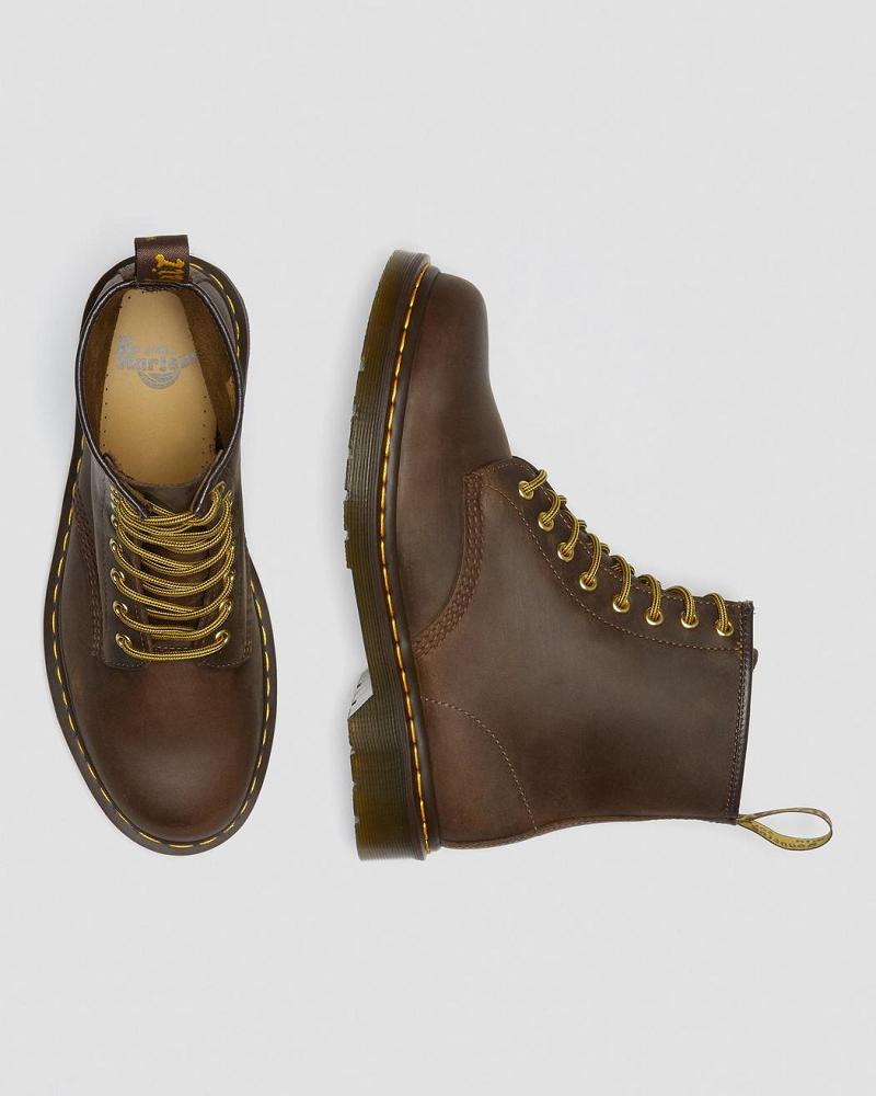 Dr Martens 1460 Crazy Horse Læder Snørestøvler Dame Brune | DK 155FDN